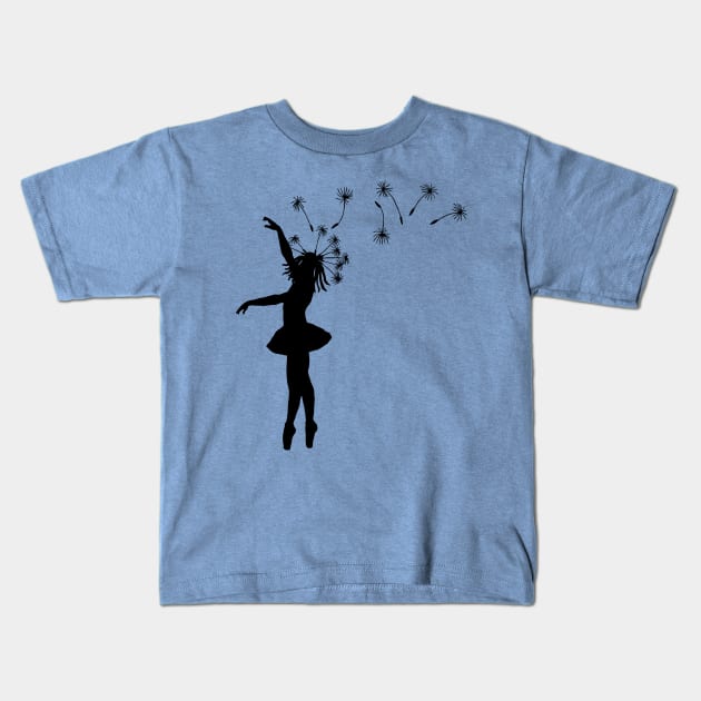 Dandelion Ballerina Kids T-Shirt by ddtk